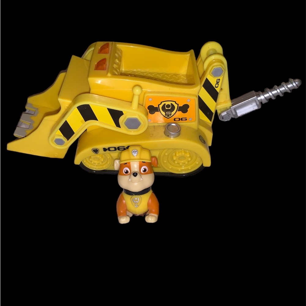 Like New Paw Patrol Rubble And his Light up & Sounds Excavator Drill Toy